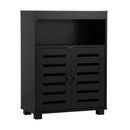 Shoes Storage Cabinet 2 Doors Black Set of 2