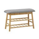 Shoe Storage Bench Bamboo Rack Shelf Organiser Stool 70cm