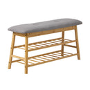 Shoe Storage Bench Bamboo Rack Shelf Organiser Stool 90cm