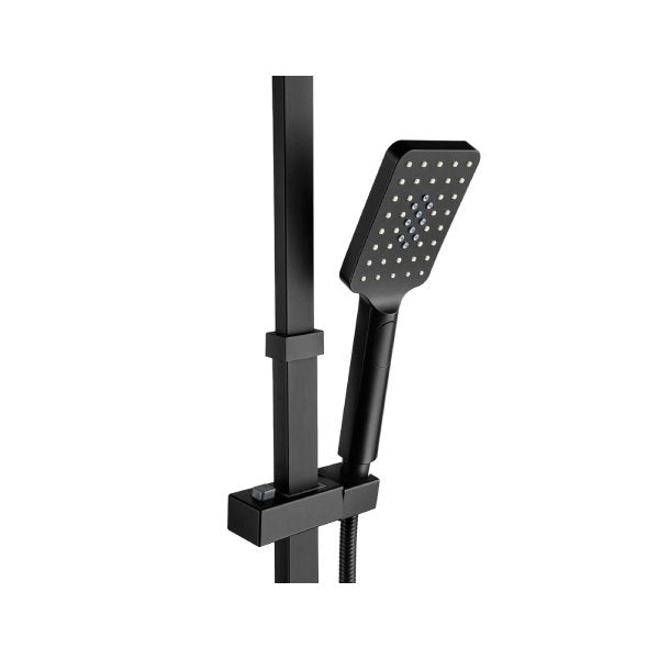 8 Inch Rain Shower Head Set Sliding Rail 3 Mode Handheld With Wall Tap