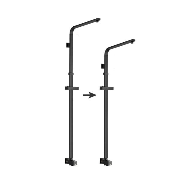 Wels 8 Inches Shower Rail Set With Shower Taps Black