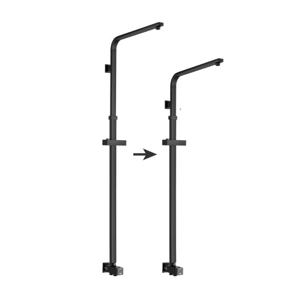 Wels 8 Inches Shower Rail Set With Shower Mixer Black
