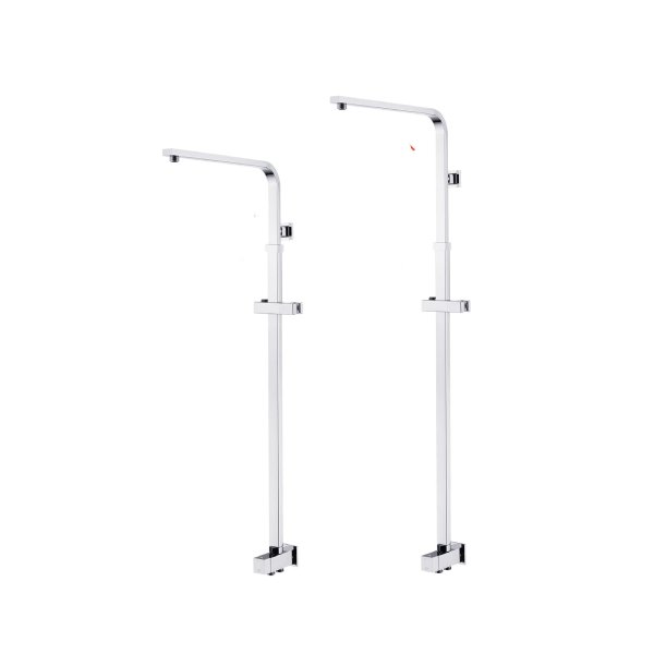 8 Inch Square Hand Held Shower Head Adjustable Height Shower Rail Set