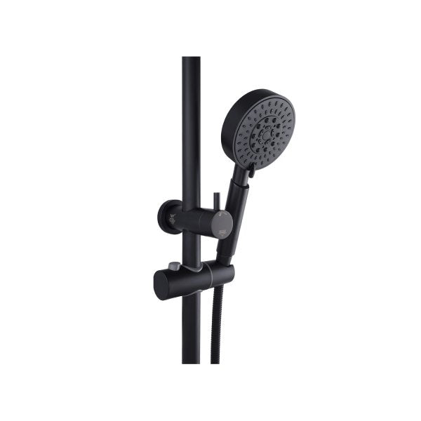 200Mm Shower Head Set Round Gooseneck Arm 5 Modes Handheld Heads Set