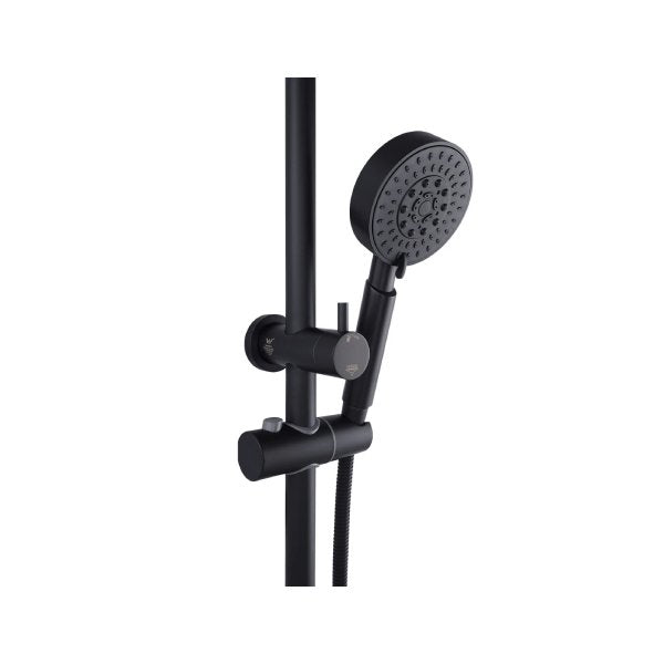 Shower Set Round Gooseneck Arm 5 Modes Handheld Set With Shower Mixer