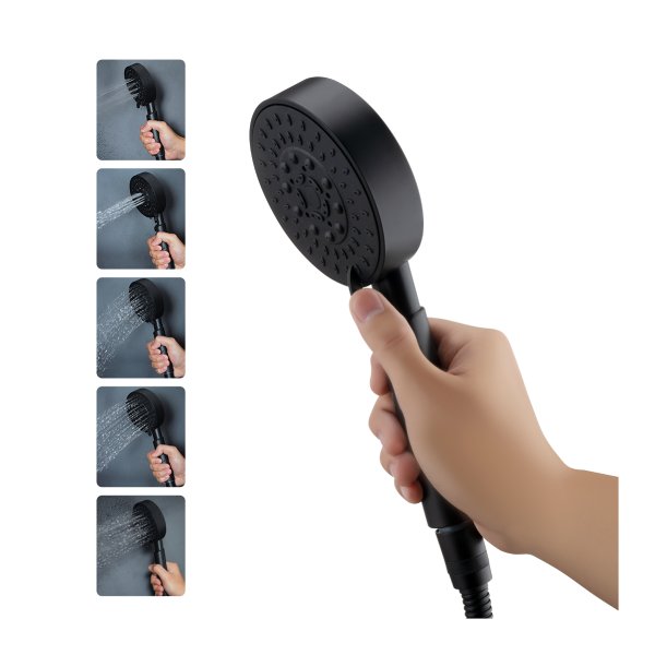 8 Inch Rain Shower Round 5 Mode Handheld High Pressure With Mixer Tap