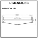 Tile Insert Shower Grate Stainless Steel W120mm x L1200mm Satin Black