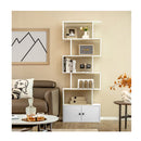 S Shaped Bookshelf With Storage Cabiet For Living Room White
