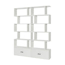 S Shaped Bookshelf With Storage Cabiet For Living Room White