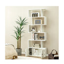 S Shaped Bookshelf With Storage Cabiet For Living Room White