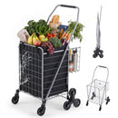 Shopping Trolley Cart Folding Aluminium Utility Cart Silver