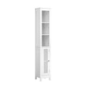 Bathroom Cabinet Storage Laundry Tall Slim Cupboard Rattan Door