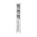 Bathroom Cabinet Storage Laundry Tall Slim Cupboard Rattan Door