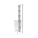 Bathroom Cabinet Storage Laundry Tall Slim Cupboard Rattan Door