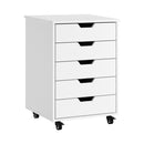 5 Drawer Mobile Filing Cabinet Storage Home Office White