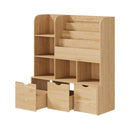 Kids Bookcase Toy Organiser with Chest Natural