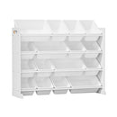 Kids Toy Box Organiser 16 Bins Shelf Removable Drawer White