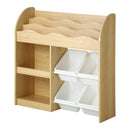 Kids Bookshelf 4 Bins Toy Box Storage Display Shelf