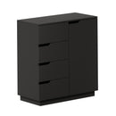 Buffet Storage Cabinet 4 Drawers Cupboard Black