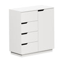 Buffet Storage Cabinet 4 Drawers Cupboard White