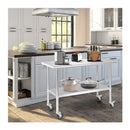 Stainless Steel Table Cart With 4 Universal Wheels For Kitchen
