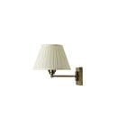 Antique Brass Traditional Swing Arm Wall Light With Fabric Shade