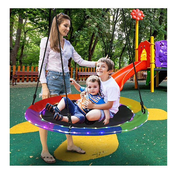 100Cm Saucer Tree Swing With Led Lights For Kids