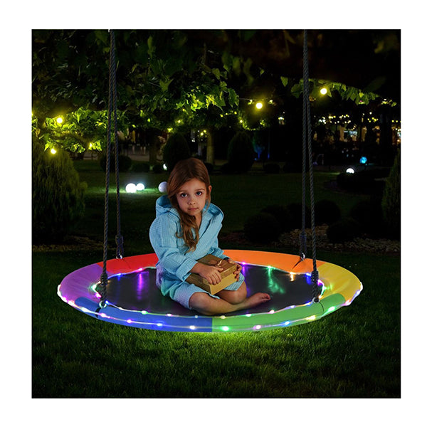 100Cm Saucer Tree Swing With Led Lights For Kids