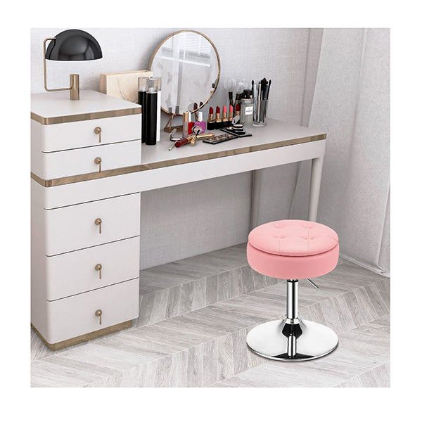 360 Degree Swivel Adjustable Stool With Pu Leather Seat