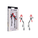S&M Exs And Ohs Red Tipped Metal Nipple Clamps Set Of 2