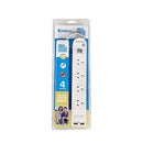 Sansai 4 Way Basic Powerboard Usb Ax2 4 Outlets Master Switch Surge 1M