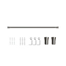 Satin Nickel Curtain Rod Steel Quiet Rail Pole Pommel Set Adjustable