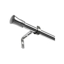 Satin Nickel Curtain Rod Steel Quiet Rail Pole Pommel Set Adjustable