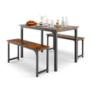 Space Saving Dining Table Set For 4 With 2 Benches For Kitchen