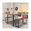 Space Saving Dining Table Set For 4 With 2 Benches For Kitchen
