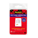 Scotch Self Sealing Laminating Pouches Size Pack Of 25 Box Of 12