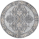 Silver Arc Charcoal Beige Round Cotton Rug 160cm