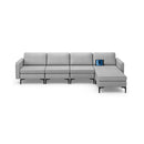 Sectional Sofa Couch With Reversible Ottoman For Living Room
