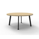 Serenity Coffee Table Natural Oak Top Black Legs 900Mm Diameter