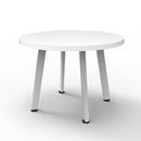 Serenity Coffee Table Natural White Top White Legs 600Mm Diameter