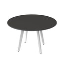Serenity Meeting Table Round 1200Mm Diameter Black Top White Base