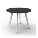 Serenity Meeting Table Round 900Mm Diameter Black Top White Base