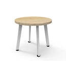 Serenity Round Coffee Table Nat Oak Top White Frame 500 Dia X 450Mm H