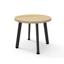Serenity Round Coffee Table Natural Oak Black Legs 500mm Dia x 450mm H