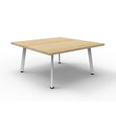 Serenity Square Coffee Table 900 x 900 x 450mm Oak Top White Base