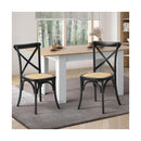 Set Of 2 Dining Chair With Crossback Timber Wooden Kitchen Furniture