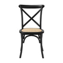 Set Of 2 Dining Chair With Crossback Timber Wooden Kitchen Furniture