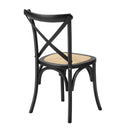 Set Of 2 Dining Chair With Crossback Timber Wooden Kitchen Furniture