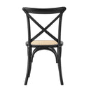 Set Of 2 Dining Chair With Crossback Timber Wooden Kitchen Furniture