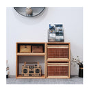Set Of 2 Folding Bamboo Storage Boxes With Removable Lids Coffee